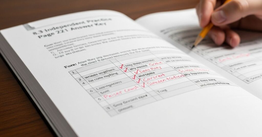 8.3 Independent Practice Page 221 Answer Key