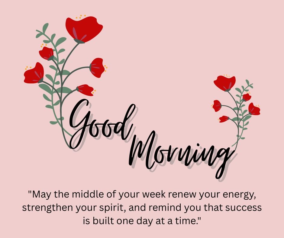 May the middle of your week renew your energy, strengthen your spirit, and remind you that success is built one day at a time.